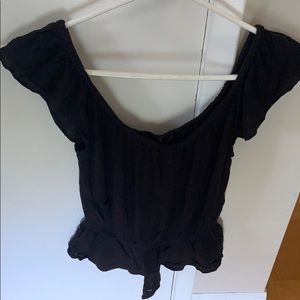 Black off the shoulder shirt